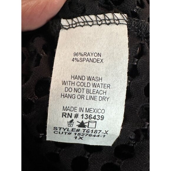 SJS hooded, women's mesh, open-front swimsuit coverup in black - Size L - Picture 9 of 10